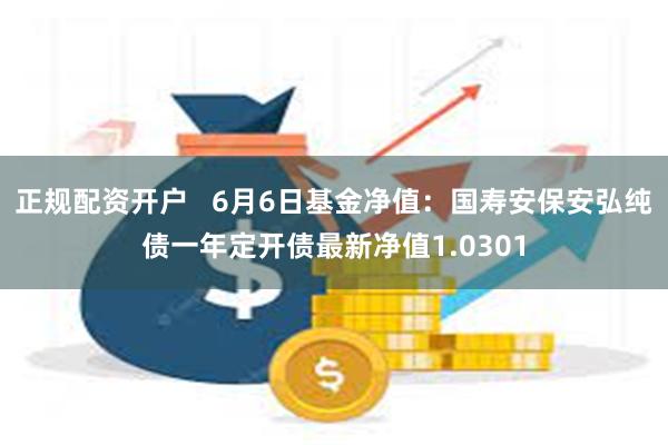 正规配资开户   6月6日基金净值：国寿安保安弘纯债一年定开债最新净值1.0301