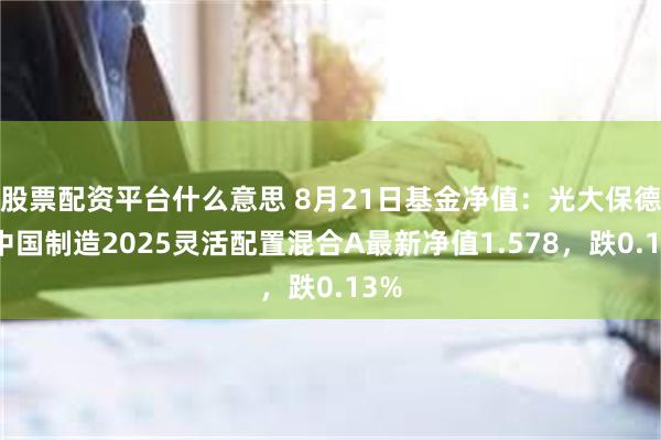 股票配资平台什么意思 8月21日基金净值：光大保德信中国制造2025灵活配置混合A最新净值1.578，跌0.13%