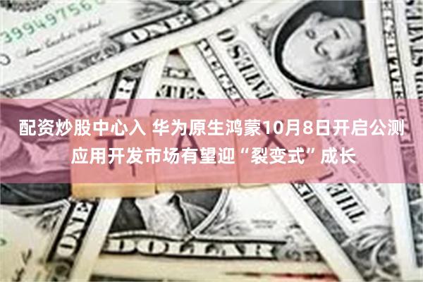 配资炒股中心入 华为原生鸿蒙10月8日开启公测 应用开发市场有望迎“裂变式”成长