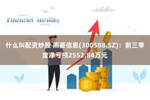 什么叫配资炒股 熙菱信息(300588.SZ)：前三季度净亏损2552.84万元