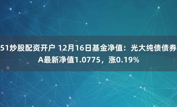 51炒股配资开户 12月16日基金净值：光大纯债债券A最新净值1.0775，涨0.19%