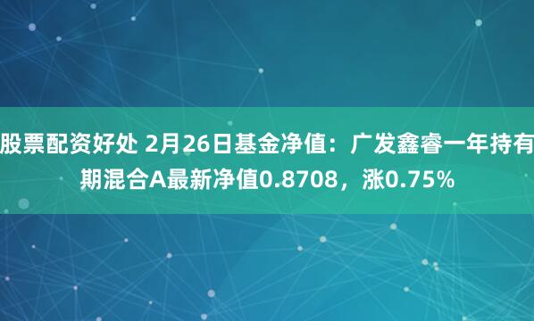 股票配资好处 2月26日基金净值：广发鑫睿一年持有期混合A最新净值0.8708，涨0.75%