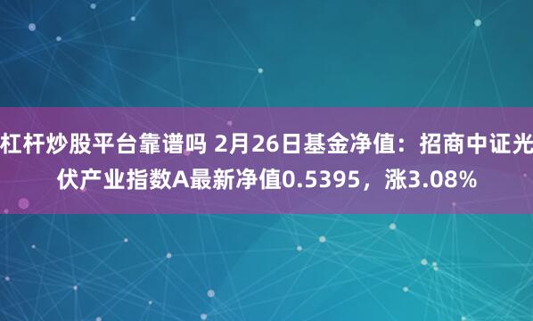 杠杆炒股平台靠谱吗 2月26日基金净值：招商中证光伏产业指数A最新净值0.5395，涨3.08%