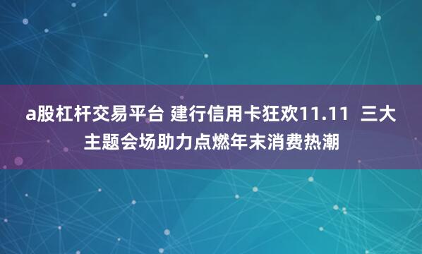 a股杠杆交易平台 建行信用卡狂欢11.11  三大主题会场助力点燃年末消费热潮